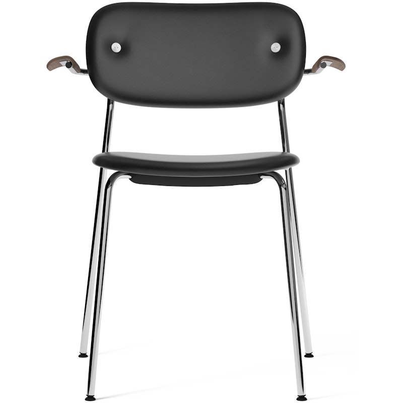 Co Chair Chromed Legs, Seat+ Back Dakar 0842 / Arm Dark-stained Oak