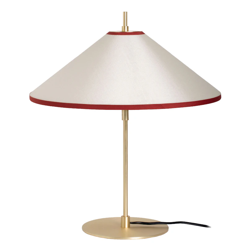 Tafta Tischlampe Ø40 cm, Rot / Altweiß